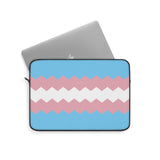 Transgender Pride Flag Laptop Sleeve: Wavey Print Protective Case