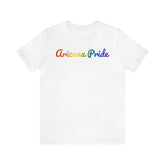 Arizona Pride T-Shirt: Flowing Cursive Design with LGBTQ+ Gradient