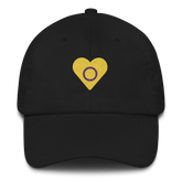 Intersex Flag Embroidered Heart Hat: Celebratory LGBTQ+ Pride Design