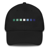 Embroidered Gay Pride Hat: Pride Flag Horizontal Square Design