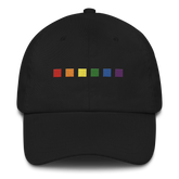 Embroidered Pride Hat: Pride Flag Horizontal Square Design