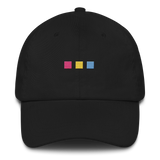 Embroidered Pansexual Hat: Pride Flag Horizontal Square Design