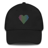 Polysexual Heart Lines Hat: Embroidered Pride Gradient Cap