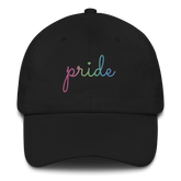 Polysexual Pride Hat: Cursive 'Pride' in Gradient Colors