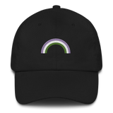 Embroidered Genderqueer Rainbow Hat: Pride Flag LGBTQ+ Design