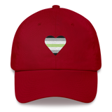 Agender Flag Embroidered Heart Hat: Celebratory LGBTQ+ Pride Design