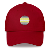 Demigender Flag Embroidered Circle Cap: Celebratory LGBTQ+ Pride Design