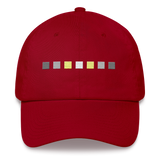 Embroidered Demigender Hat: Pride Flag Horizontal Square Design