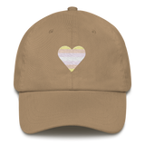 Pangender Flag Embroidered Heart Hat: Celebratory LGBTQ+ Pride Design
