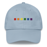 Embroidered Pride Hat: Pride Flag Horizontal Square Design