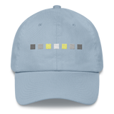 Embroidered Demigender Hat: Pride Flag Horizontal Square Design