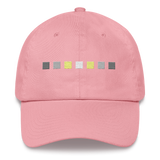 Embroidered Demigender Hat: Pride Flag Horizontal Square Design