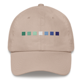 Embroidered Gay Pride Hat: Pride Flag Horizontal Square Design