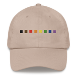 Embroidered Philly Pride Hat: Pride Flag Horizontal Square Design