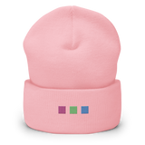 Embroidered Polysexual Beanie: Pride Flag Horizontal Square Design