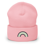 Embroidered Agender Rainbow Beanie: Pride Flag LGBTQ+ Design