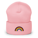 Embroidered Philly Pride Rainbow Beanie: Pride Flag LGBTQ+ Design