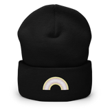 Embroidered Pangender Rainbow Beanie: Pride Flag LGBTQ+ Design