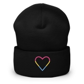 Pansexual Heart Beanie: Embroidered Pride Hat