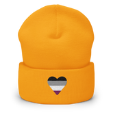 Asexual Flag Embroidered Heart Beanie: Celebratory LGBTQ+ Pride Design