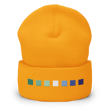 Embroidered Gay Pride Beanie: Pride Flag Horizontal Square Design