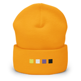 Embroidered Nonbinary Beanie: Pride Flag Horizontal Square Design