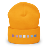 Embroidered Bigender Beanie: Pride Flag Horizontal Square Design