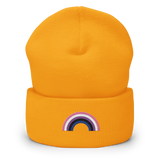 Embroidered Genderfluid Rainbow Beanie: Pride Flag LGBTQ+ Design