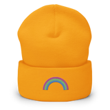 Embroidered Polysexual Rainbow Beanie: Pride Flag LGBTQ+ Design