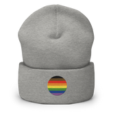Philly Pride Flag Embroidered Circle Beanie: Celebratory LGBTQ+ Pride Design