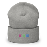 Embroidered Polysexual Beanie: Pride Flag Horizontal Square Design