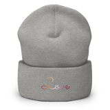 Lesbian Love Script Beanie: Ellegantly Embroidered Pride Hat