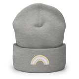Embroidered Pangender Rainbow Beanie: Pride Flag LGBTQ+ Design