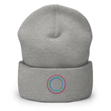 Embroidered Beanie: Polysexual Pride Ring Emblem Design