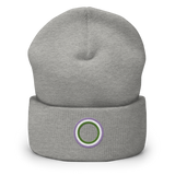 Embroidered Beanie: Genderqueer Pride Ring Emblem Design