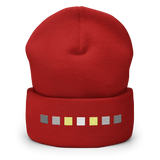 Embroidered Demigender Beanie: Pride Flag Horizontal Square Design
