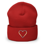 Demigender Heart Beanie: Embroidered Pride Hat