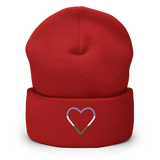Genderqueer Heart Beanie: Embroidered Pride Hat