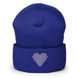 Pangender Heart Lines Beanie: Embroidered Pride Gradient Hat