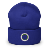 Embroidered Beanie: Genderqueer Pride Ring Emblem Design