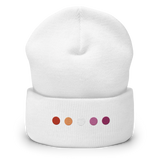 Embroidered Lesbian Beanie: Pride Flag Horizontal Circle Design