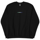 Embroidered Gay Pride Sweatshirt: Pride Flag Horizontal Heart Design