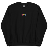 Embroidered Pansexual Sweatshirt: Pride Flag Horizontal Heart Design