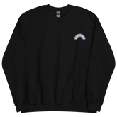 Embroidered Bigender Rainbow Sweater: Pride Flag LGBTQ+ Design