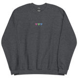 Embroidered Polysexual Sweatshirt: Pride Flag Horizontal Heart Design
