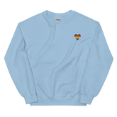 Philly Pride Flag Embroidered Heart Sweater: Celebratory LGBTQ+ Pride Design