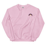 Embroidered Polyamory Rainbow Sweater: Pride Flag LGBTQ+ Design