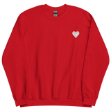 Pangender Flag Embroidered Heart Sweater: Celebratory LGBTQ+ Pride Design