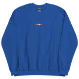 Embroidered Lesbian Sweatshirt: Pride Flag Horizontal Heart Design