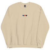 Embroidered Polyamory Sweatshirt: Pride Flag Horizontal Heart Design